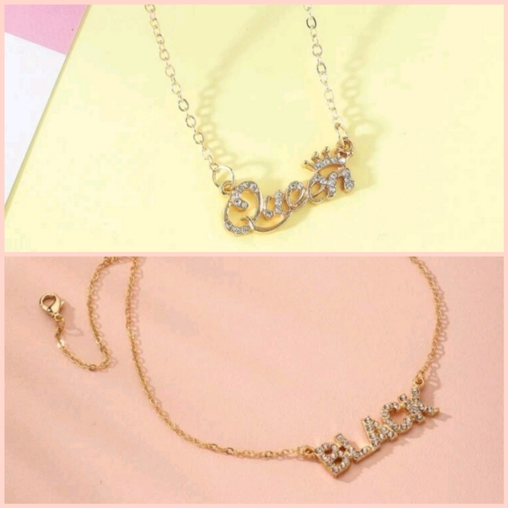 Boutique "BLACK" and "Queen" necklaces 🖤💛